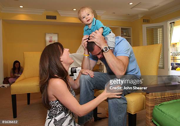 Trista Sutter, Ryan Sutter, and their son Max attend the Lab Series Skincare for Men Fathers Day Luncheon at the Oceana on June 2, 2008 in Santa...