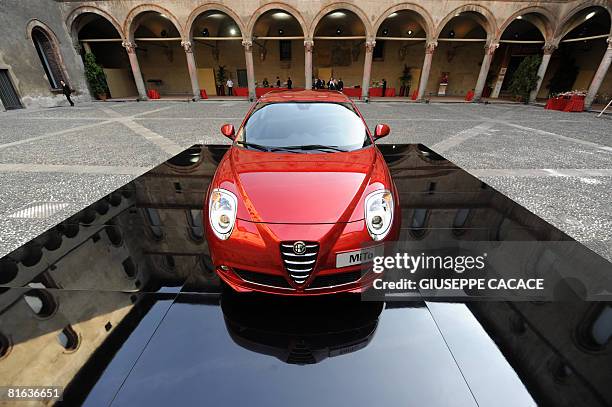 The new Alfa Romeo Mito car is seen inside the "Sforzesco Castle" during a press conference to present the new model in Milan on June 19, 2008. AFP...