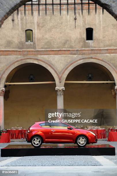 The new Alfa Romeo Mito car is seen in the Sforzesco castle during a press conference to present the new model in Milan on June 19, 2008. AFP...