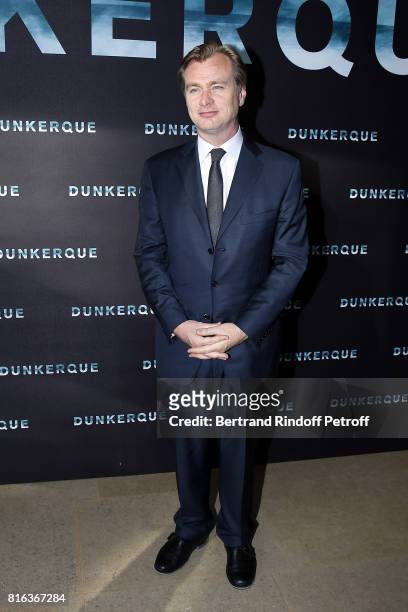 Director Christopher Nolan attends "Dunkirk" photocall at Cinematheque Francaise on July 17, 2017 in Paris, France.