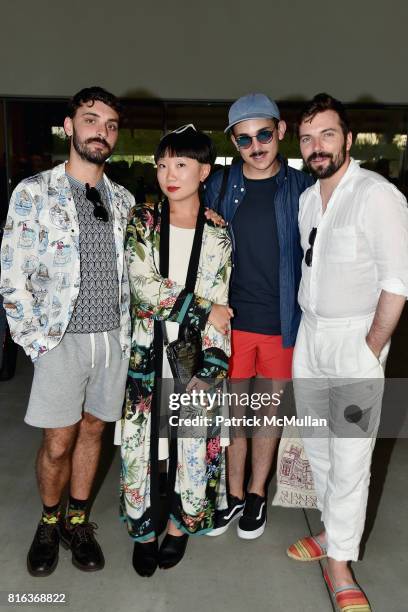 Edoardo Monti, Jiajia Fei, Mark Rosen and Jean Francois Goyette attend the Midsummer Party 2017 at Parrish Art Museum on July 15, 2017 in Water Mill,...