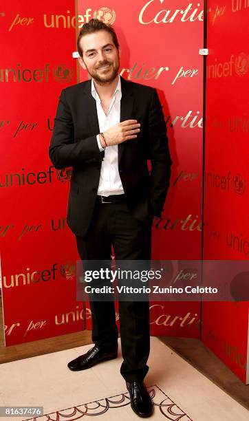 Presenter Daniele Bossari attends the Loveday celebration and Cartier Love Charity Bracelet launch held at Boutique Cartier on June 19, 2008 in...