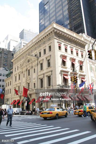 The exterior of the Cartier mansion on 5th Avenue is seen on the same day as Cartier's 3rd Annual LOVEDAY Celebration with lighting of the Empire...