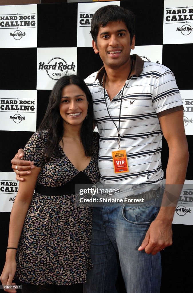 Varesh Rangan Musician Rangan and a guest attend The Road To Hard Rock Calling at ...