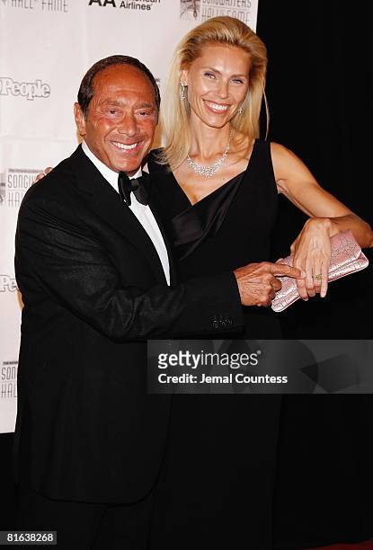 Singer/songwriter Paul Anka and Anna Yeager attend the 39th Annual Songwriters Hall of Fame Ceremony at the Marriott Marquis on June 19, 2008 in New...