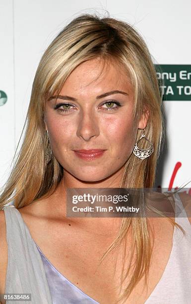 Tennis player Maria Sharapova arrives at the Sony Ericsson WTA Tour pre-Wimbledon Player Party at Kensington Roof Gardens June 19, 2008 in London,...