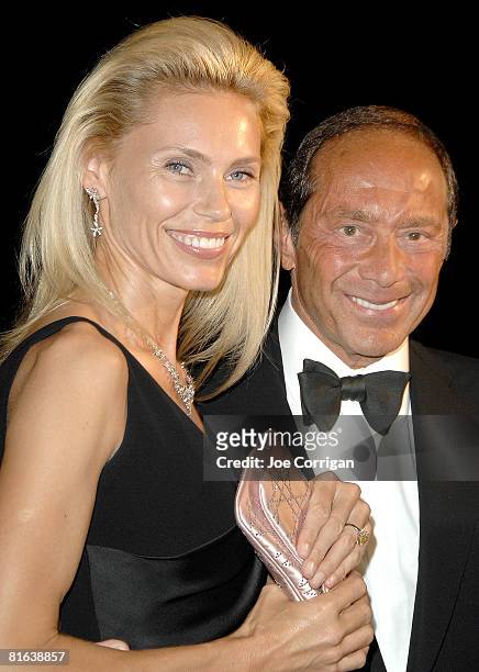 Author and former Miss Sweden Anna Aberg and singer/songwriter Paul Anka attend the 39th annual Songwriters Hall Of Fame awards dinner on June 19,...
