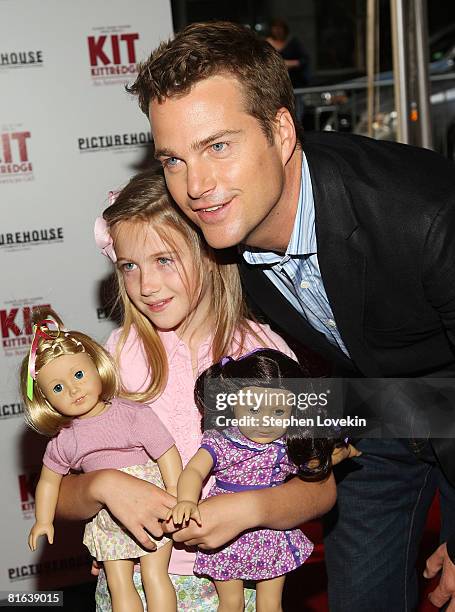 Actor Chris O'Donnell and daughter Lily O'Donnell attend the premiere of "Kit Kittredge: An American Girl" on June 19, 2008 at The Ziegfeld Theater...