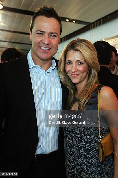 Host Ed Phillips and wife TV Host Jayne Seal attend the launch of the BBC Australian Good Food show with Celebrity Chef Gordon Ramsay at the Sydney...