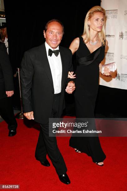 Singer/songwriter Paul Anka and Anna Yeager arrive at the 39th Annual Songwriters Hall of Fame Induction Ceremony on June 19, 2008 at the Marriott...