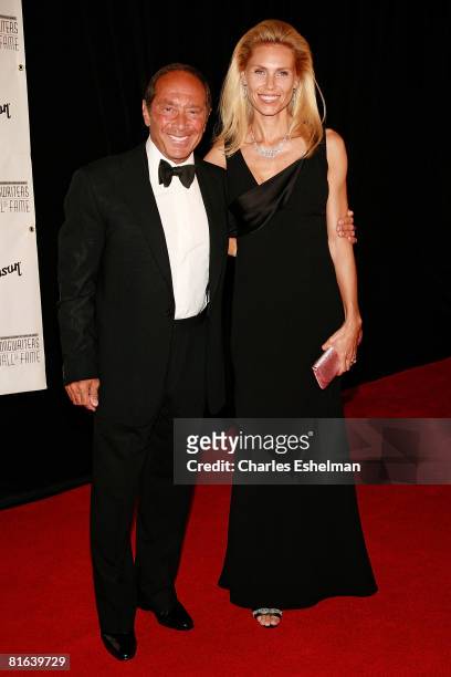 Singer/songwriter Paul Anka and Anna Yeager arrive at the 39th Annual Songwriters Hall of Fame Induction Ceremony on June 19, 2008 at the Marriott...
