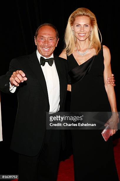 Singer/songwriter Paul Anka and Anna Yeager arrive to attend the 39th Annual Songwriters Hall of Fame Induction Ceremony at the Marriott Marquis on...