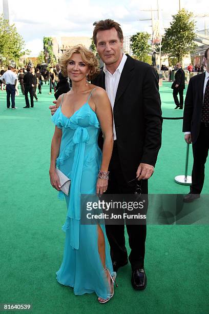 Actor Liam Neeson and Natasha Richardson arrive at the UK Premiere of The Chronicles of Narnia - Prince Caspian at the O2 Dome in North Greenwich on...