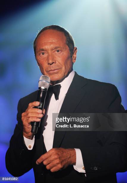 Inductee Paul Anka onstage during the 39th Annual Songwriters Hall of Fame Ceremony at the Marriott Marquis on June 19, 2008 in New York City.