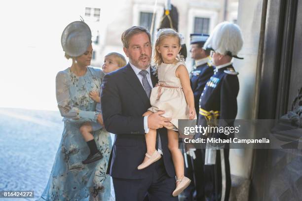 Christopher O'Neill and Princess Leonore of Sweden arrive for a thanksgiving service on the occasion of The Crown Princess Victoria of Sweden's 40th...