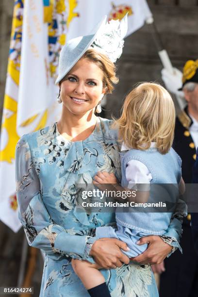 Princess Madeleine of Sweden and Prince Nicolas of Sweden arrive for a thanksgiving service on the occasion of The Crown Princess Victoria of...