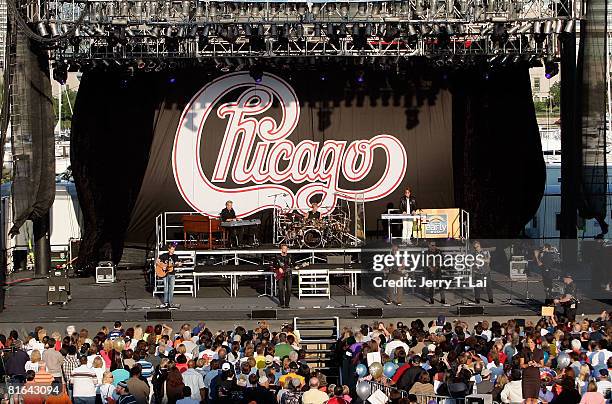 Rock band Chicago performs on CBS' "The Early Show" at Charter One Pavilion on June 20, 2008 in Chicago, Illinois.