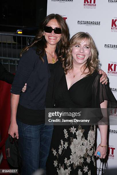 Actress Julia Roberts and Lisa Roberts Gillan attend the 'Kit Kittredge: An American Girl' premiere at the Ziegfeld Theater on June 19, 2008 in New...