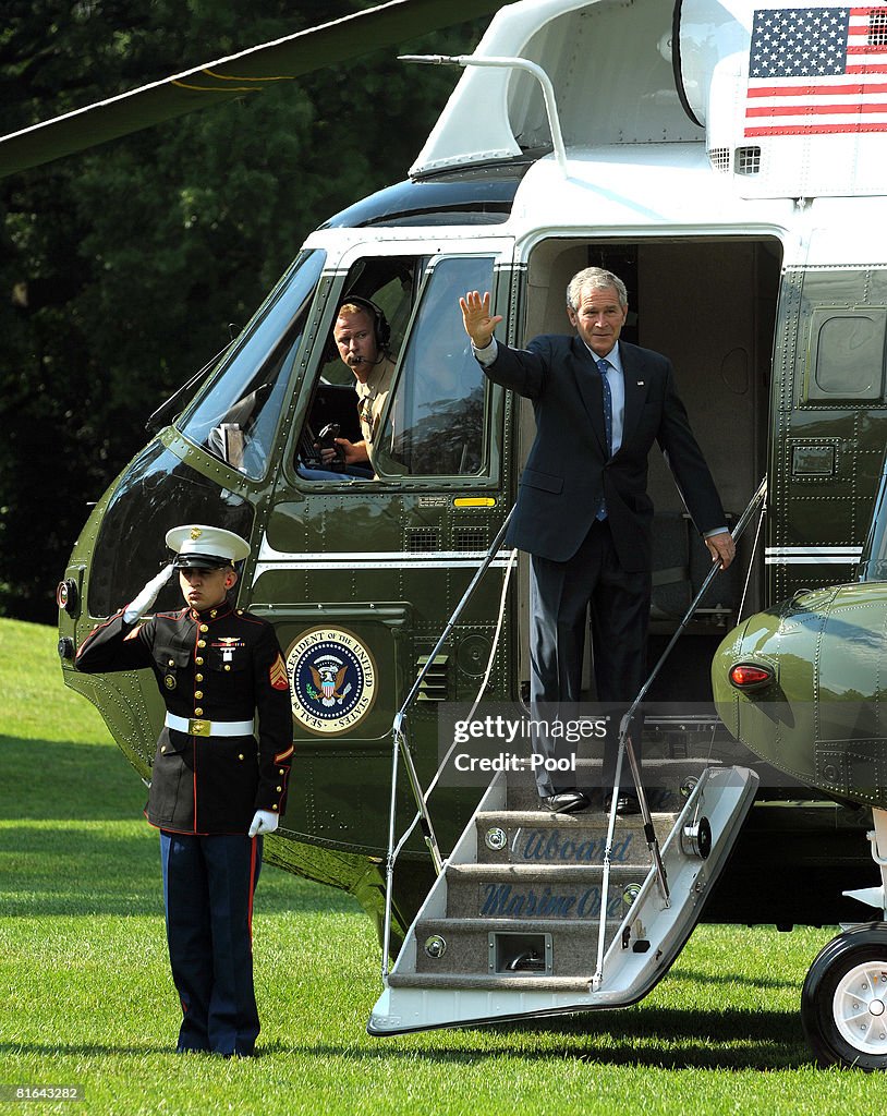 President Bush Departs White House