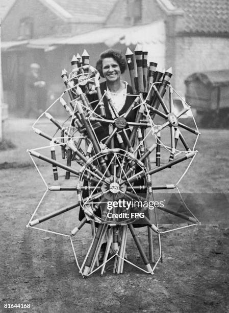 Fireworks being made at Messrs Pain of Mitcham, in preparation for Bonfire Night, circa 1930.