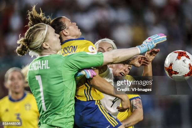 Linda Sembrant of Sweden women, goalkeeper Hedvig Lindahl of Sweden women, Jessica Samuelsson of Sweden women, Nilla Fischer of Sweden women, Mandy...