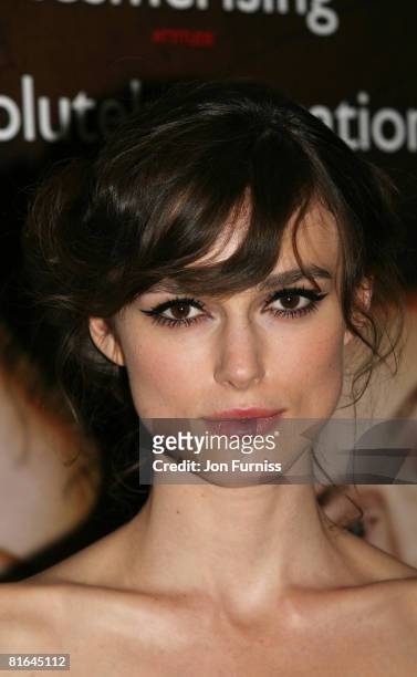 Actress Keira Knightly attends a private party following the London premiere of "The Edge Of Love" at The Berkeley on June 19, 2008 in London,...