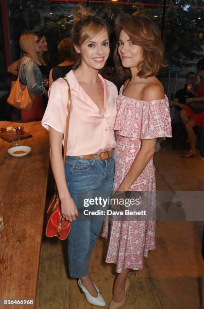 Hannah Tointon and Kara Tointon attend the press night party for "Twilight Song" at The Park Theatre on July 17, 2017 in London, England.