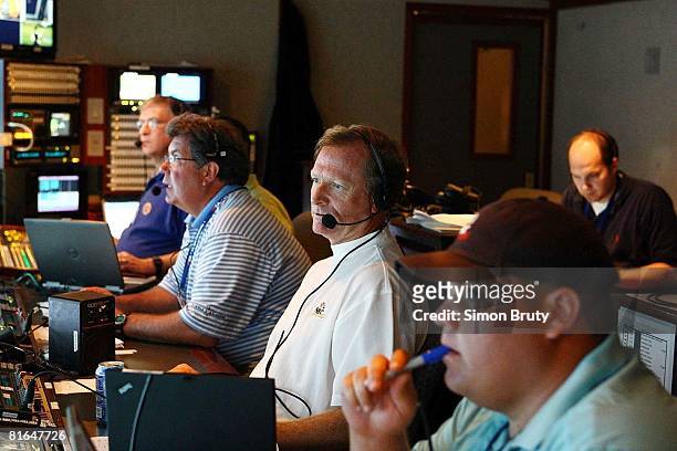 Open Practice: NBC Sports executive producer Tommy Roy in media production studios on Wednesday at Torrey Pines GC. NBC coverage of tournament. La...