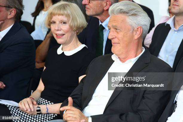 Regina Schmeken and Max Moor attends the '#weiles2017ist' Reception And Closing Ceremony at Bundeskanzleramt on July 17, 2017 in Berlin, Germany..