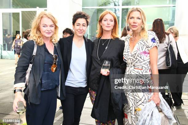 Dunja Hayali, Esther Schweins and Ursula Karven attend the '#weiles2017ist' Reception And Closing Ceremony at Bundeskanzleramt on July 17, 2017 in...