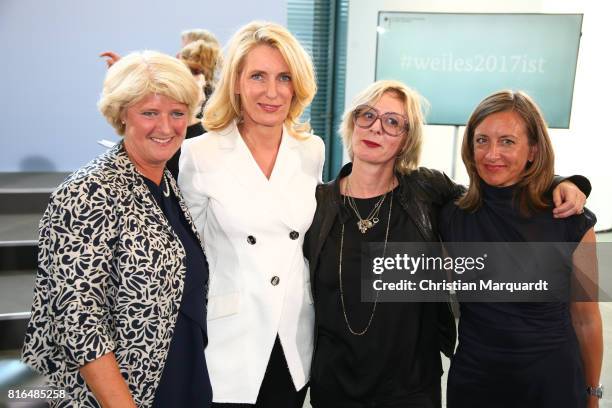 Monika Grueuetters, Maria Furtwaengler, Guest and Ulrike Demmer attend the '#weiles2017ist' Reception And Closing Ceremony at Bundeskanzleramt on...