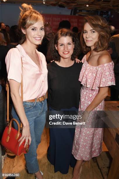 Hannah Tointon, Jemima Rooper and Kara Tointon attend the press night party for "Twilight Song" at The Park Theatre on July 17, 2017 in London,...