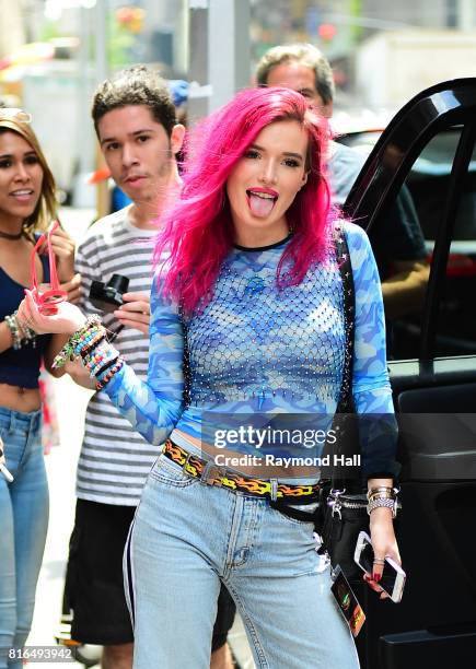 Actress Bella Thorne is seen in Midtown on July 17, 2017 in New York City.