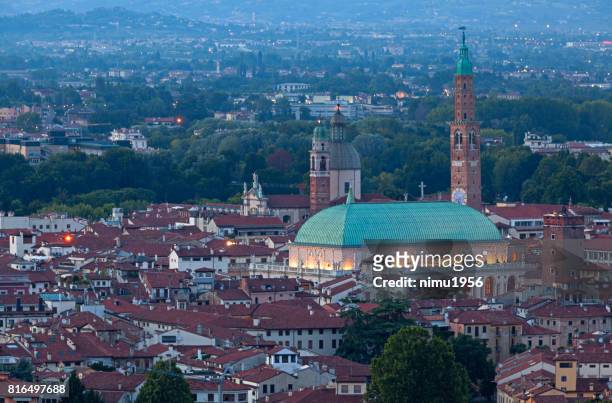 basilica of palladio at twilight - vicenza - composizione orizzontale stock pictures, royalty-free photos & images
