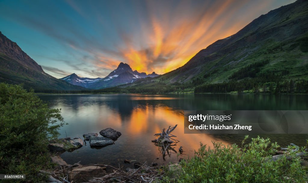 Swiftcurrent Lake at Dawn