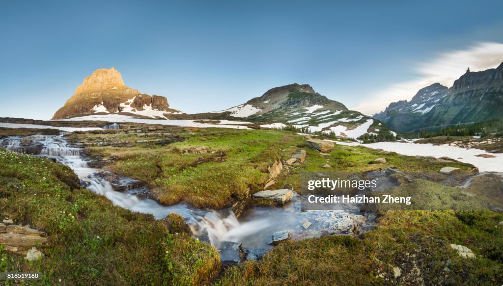 Reynolds Mountain em Logan passe, Parque Nacional Glacier