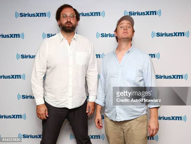 Comedians Tim Heidecker and Eric Wareheim visit the SiriusXM Studios on July 17, 2017 in New York City.