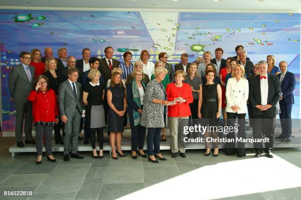 Group photo of the members of the round table 'Women In Culture And Media' including Angela Merkel Monika Gruetters , Maria Furtwaengler and the...