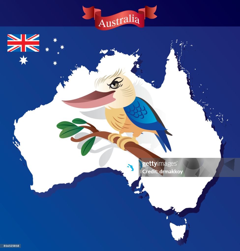 Australia y Kookaburra aves