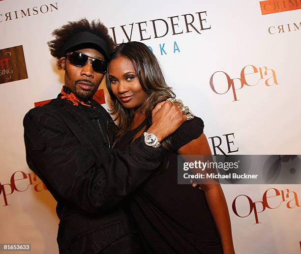 Rapper RZA and wife Talani Rabb attend Belvedere Vodka's Birthday Celebration for RZA at Opera on June 20, 2008 in Hollywood, California.