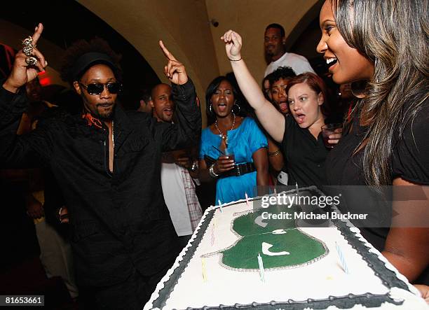 Rapper RZA blows out his candles on his cake at Belvedere Vodka's Birthday Celebration for RZA at Opera on June 20, 2008 in Hollywood, California.