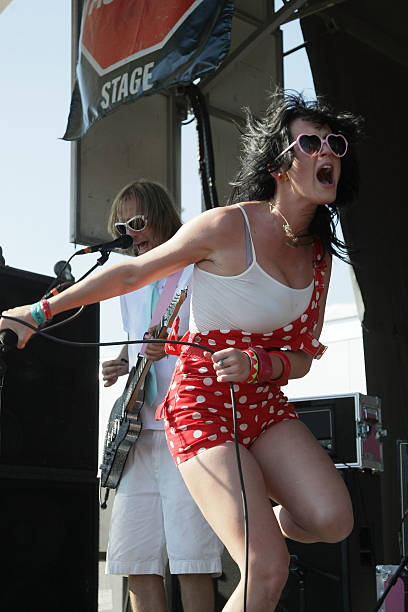 Katy Perry performs at the Vans Warped Tour at the Pomona Fairgrounds on June 20, 2008 in Pomona, California.