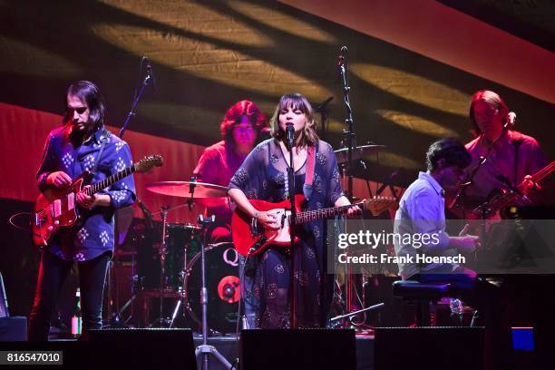 American singer Norah Jones performs live on stage during a concert at the Tempodrom on July 17, 2017 in Berlin, Germany.