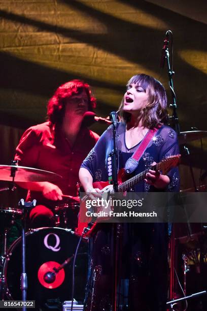 American singer Norah Jones performs live on stage during a concert at the Tempodrom on July 17, 2017 in Berlin, Germany.