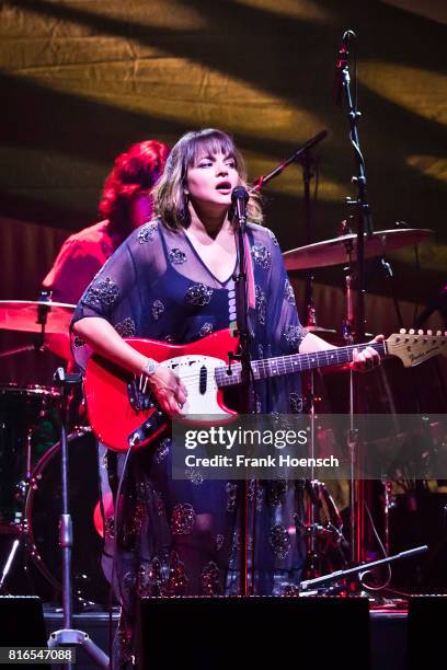 American singer Norah Jones performs live on stage during a concert at the Tempodrom on July 17, 2017 in Berlin, Germany.