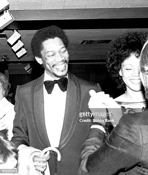 Morgan Freeman , wife Jeanette at Mighty Gents Broadway opening party April 12 1978