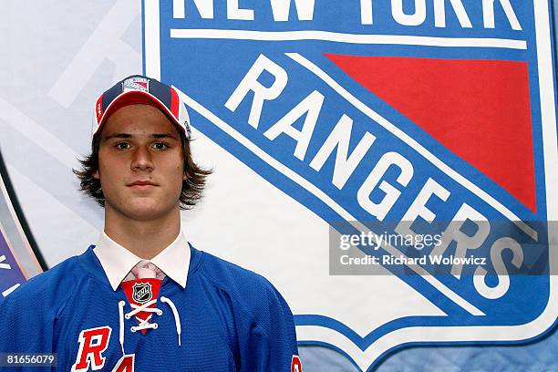 90th overall pick, Tomas Kundratek of the New York Rangers is interviewed during the 2008 NHL Entry Draft at Scotiabank Place on June 21, 2008 in...