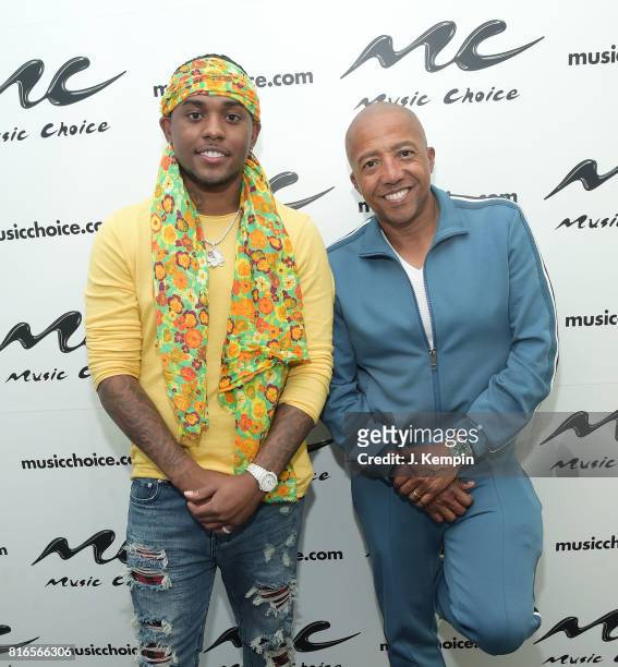 Record producer London on da Track and music executive Kevin Liles visit Music Choice Studios at Music Choice on July 17, 2017 in New York City.