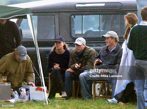 Prince Harry , Prince William and Kate Middleton celebrate William's birthday at Beaufort Polo Club on June 21, 2008 in Tetbury, England. The royals...