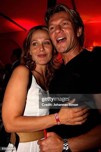 Patricia Lueger and Thure Riefenstein attend the 'Wir lieben Kino Director's Cut' at the Praterinsel on June 21, 2008 in Munich, Germany. .
